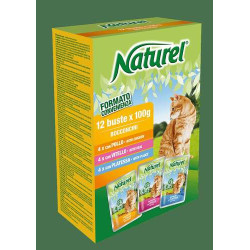 Naturel Katzenfutter Nass Pouches BOX 12x100g - Chicken, Veal, Plaice