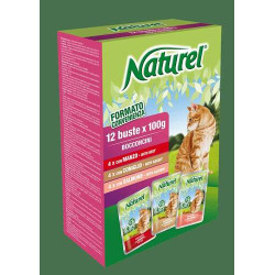 Naturel Katzenfutter Nass Pouches BOX 12x100g - Beef, Rabbit, Salmon