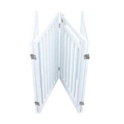 Dog Barrier with Door, 4 parts, white 60-160x81 cm