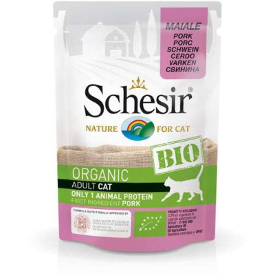 Schesir Bio cat Adult Porc - Sachet 85gr.