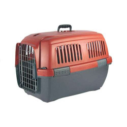 Hunde Transportbox Clipper Cayman 3 rot-grau