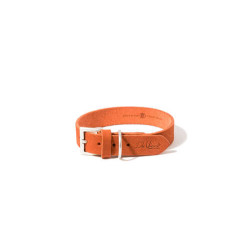 Fatted leather collar Da Vinci orange, 40x2,0 cm 