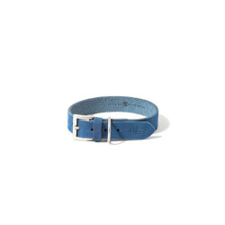 Fatted leather collar Da Vinci blue, 40x2,0 cm 