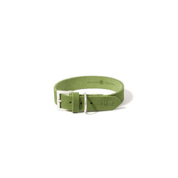 Fatted leather collar Da Vinci green, 65x4,0 cm 