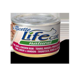 Lifecat Natural Katzenfutter Nass Le ricette Tuna, Chicken ham and carrots 150 gr.