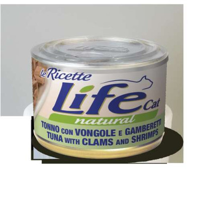 Lifecat Natural Katzenfutter Nass Le ricette Tuna with clams and shrimps 150 gr.