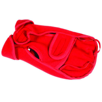 Hundemantel aus Flaace, rot 30cm