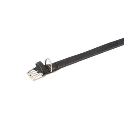 Fatted leather collar Da Vinci black, 40x2,0 cm 