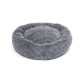 Coussin rond en peluche douce, gris 60 cm