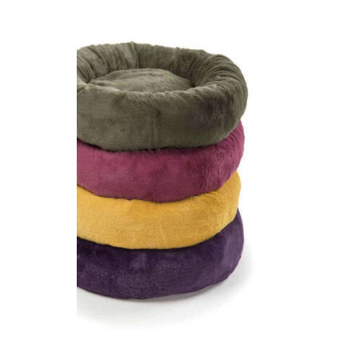 Coussin rond, en soft fleece, couleurs assorties ø50x15h cm