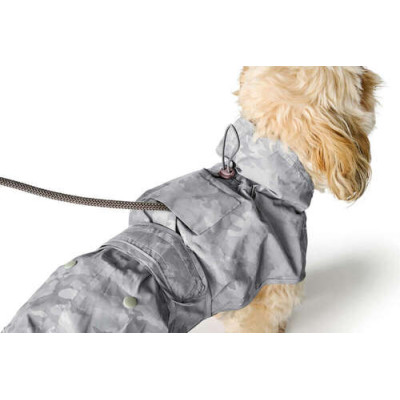 Hunde-Regenmantel to go Huka, Polyester, silber 55